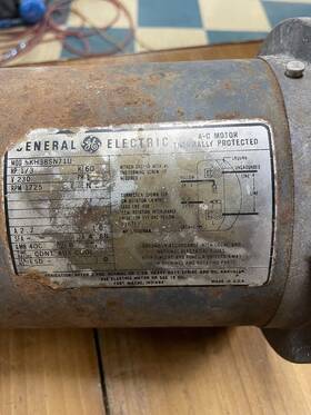 5kh38sn71u Ge Auger Drive Motor 1/e Hp 230v Ac Made In Usa Oil Ports