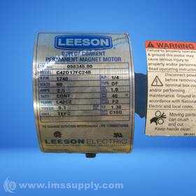 C42d17fc24b Leeson Electric Co Motor Rpm 1740 Hp 1/4 Usip
