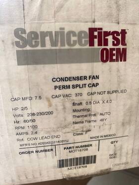 Trane Mot18708 200/208-230v .40hp 1100rpm Motor