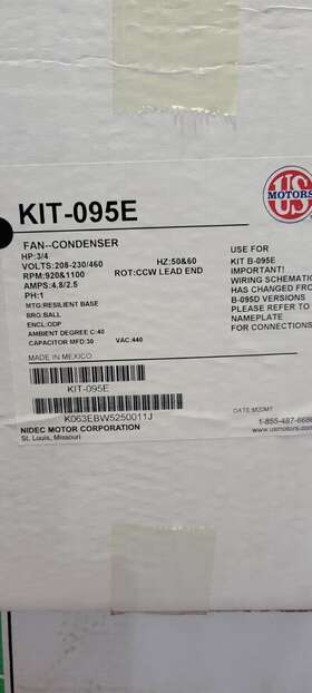 Us Motors Kit-095e Condenser Motor Fnfp