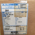 Ao Smith 391 1/4-1/15-1/7 Hp. 208-230V 1050RPM Rev. 1.5-1.2-1.0 Shaft 1/2X6". Fixed Price $139.95.