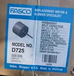 Fasco D725 5.6" 1/4-1/8 Hp 230V 60HZ Rpm 1075/3SP Blower Motor. Fixed Price $79.99.