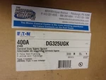DG325UGK-EATON-GENERAL Duty Safety SWITCH-3P,400A,240V,NON-FUSIBLE,NEMA 1 Indoor. Fixed Price $594.95.