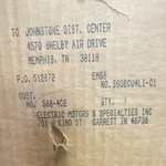 Electric Motors & Specialties Inc 1/5 Hp 257V 1050RPM Model S60BCU4L1-C1. Fixed Price $145.65.