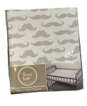 Changing Pad Cover Trend Lab Deluxe 100% Cotton Flannel Gray Mustache Nursery. Fixed Price $10.39.