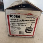 Mars Direct Drive Blower Motor 10586 1/3 Hp 208/230 Vac Speed 1075 Rpm (new). Fixed Price $80.99.