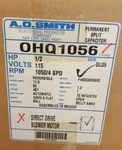 Ao Smith OHQ1056 Motor 1/2 Hp 1050 Rpm 115V 4 Speed Century Magnetek. Fixed Price $149.95.