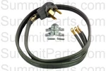 05654-WX09X10002 Dryer Cord 4' 30AMP, Wire/prong 115V For Ge #18EN4N5R24, CJB1. Fixed Price $7.99.