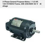 Dayton 2NKX7B 1-1/2 Hp 1750 Rpm 208-230/460VAC General Purpose Motor (c). Fixed Price $448.00.