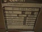 New Century Plus Inverter Duty Motor 3/4 Hp Phase 1140 Rpm 60 Hz. Fixed Price $220.00.