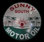Porcelian Sunny South Motor Oil Enamel Sign Size 30X30 Inches Double Sided. Fixed Price $297.49.