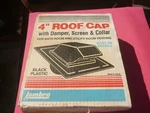 Lambro 354R Black Plastic Roof Cap Vent With Damper & Screen, 4" Collar, Nos. Fixed Price $20.00.