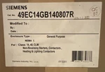 Siemens General Purpose Non Reversing Motor Starter Enclosure 49EC14GB140807R. Fixed Price $89.00.