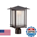 Designers Fountain Hadley 14.5" Led Outdoor Post Lantern Burnished Bronze. Fixed Price $134.77.