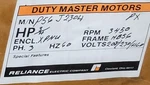 Reliance .75 Hp 3600 Rpm Xpnv 208/230/460V Phase Motor P56J2304 New Surplus. Fixed Price $215.00.