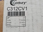 C916 Century 3/4 Hp, 208-230/115V, 5.4-5.2/10.4 A, 1725 Rpm, 60HZ, Motor. Fixed Price $389.00.