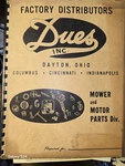 Dues Mower And Motor Parts Div Factory Distributors Dayton Ohio Catalog Advert. Fixed Price $59.99.