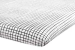 Bedding Babyletto Mini Crib Sheet Fitted Tuxedo Grid Black & White Unisex New. Fixed Price $27.99.