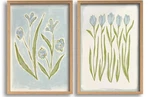 Light Blue Flower Canvas Wall Art Southern Coastal Modern Floral Painting Pic.... Fixed Price $54.45.